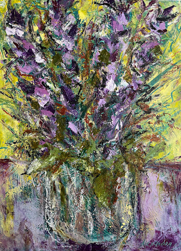 Violet Gladioli by Alexandra Jordankova