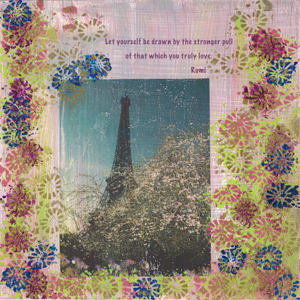 Eiffel with Flowers and Rumi 625 by Michelle Victoria