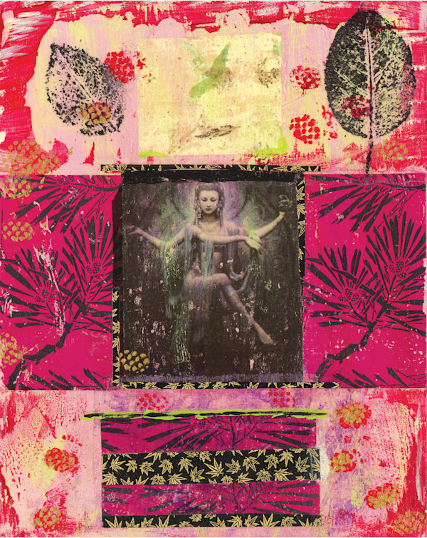Kwan Yin w Leaves - 110 by Michelle Victoria