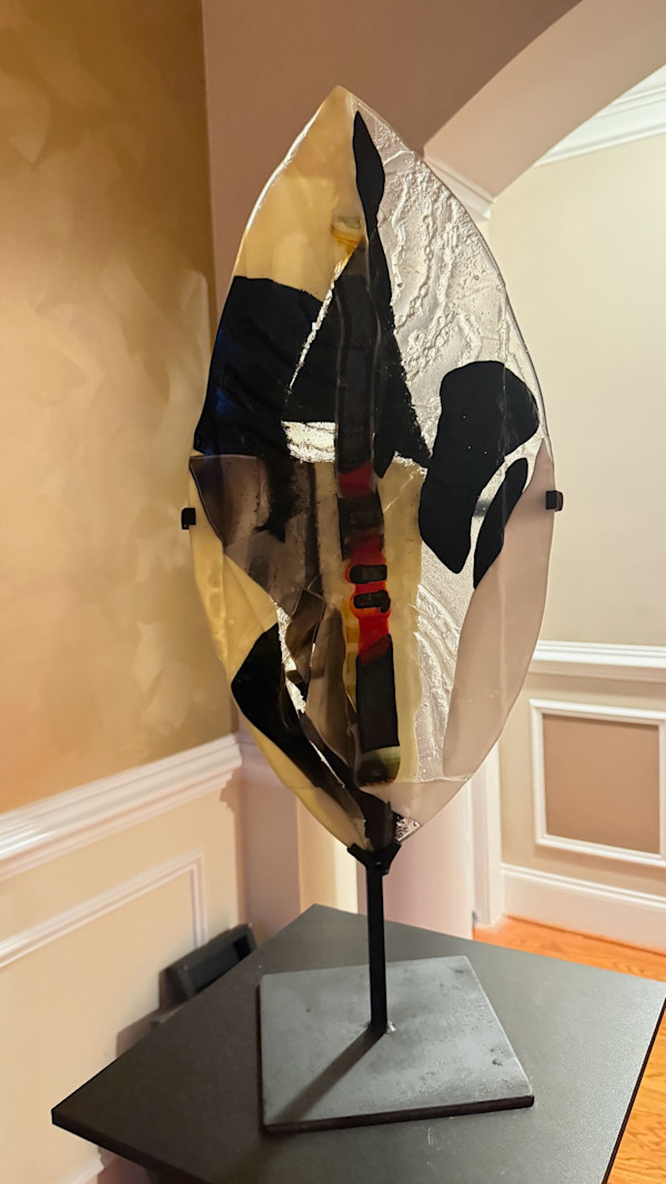 Black, Red and White Warrior Shield by John Henderson Jr, Image 1.