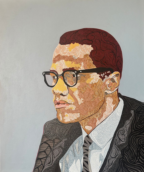 Malcolm X: Structured Resistance - Limited Archival Edition Giclee Print 1 of 20 (Framed) by Ashley Summers, Image 1.