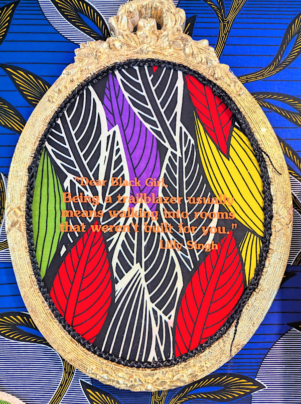 Embroidery on Ankara Textiles, Lilly Singh by Tamara Payne, Image 1.