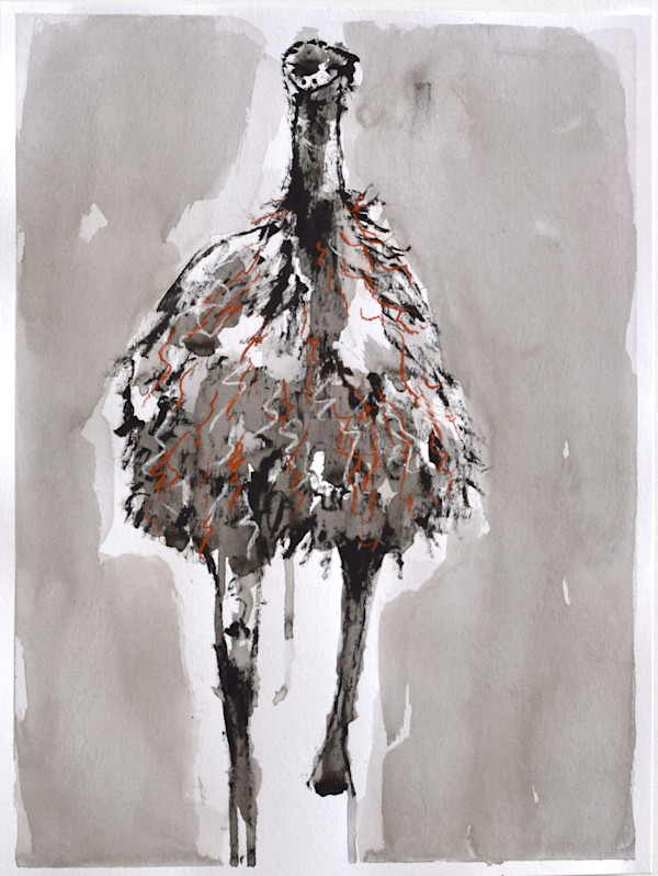 Emu Walking by Lynette K Henderson