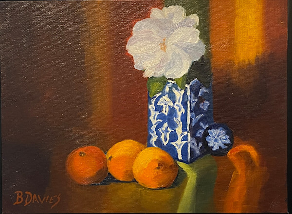 Blue Vase (framed) by Barbara Davies