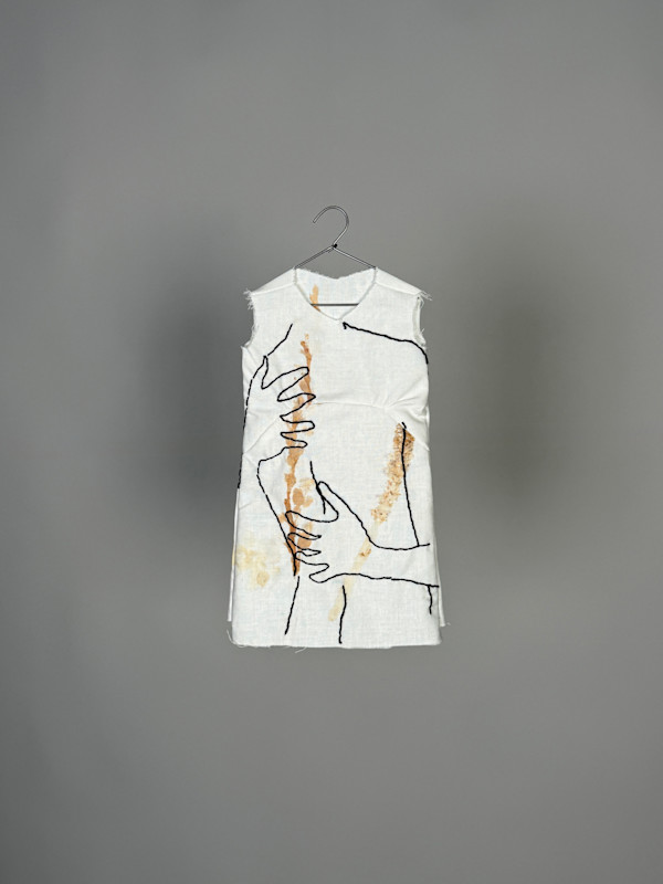 Remnant of a Hug (Small Tunic) Pressed Flowers by Joanne Steinhardt