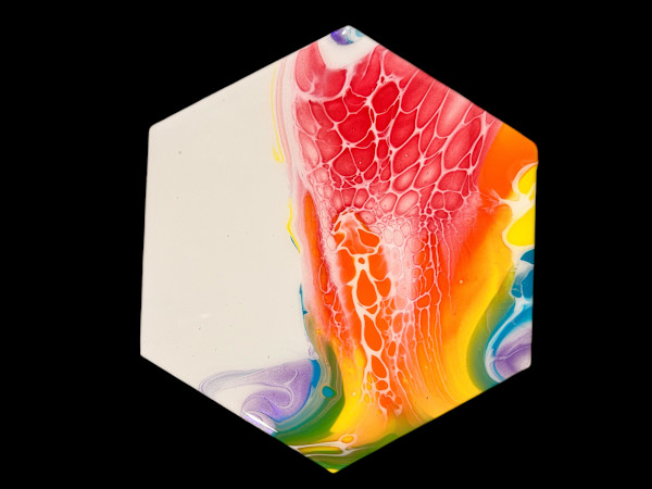 Hexagon Rainbow Trivet by Janyce Jones