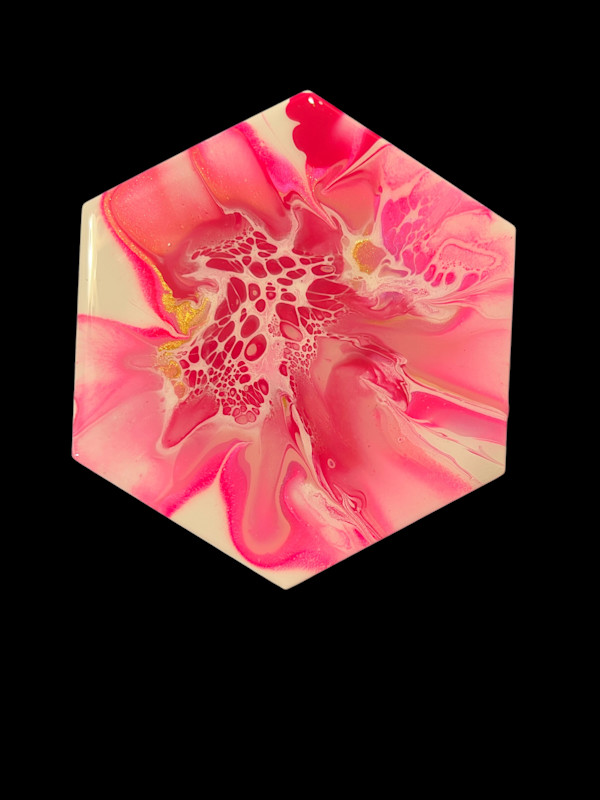 Hexagon Pink Trivet by Janyce Jones