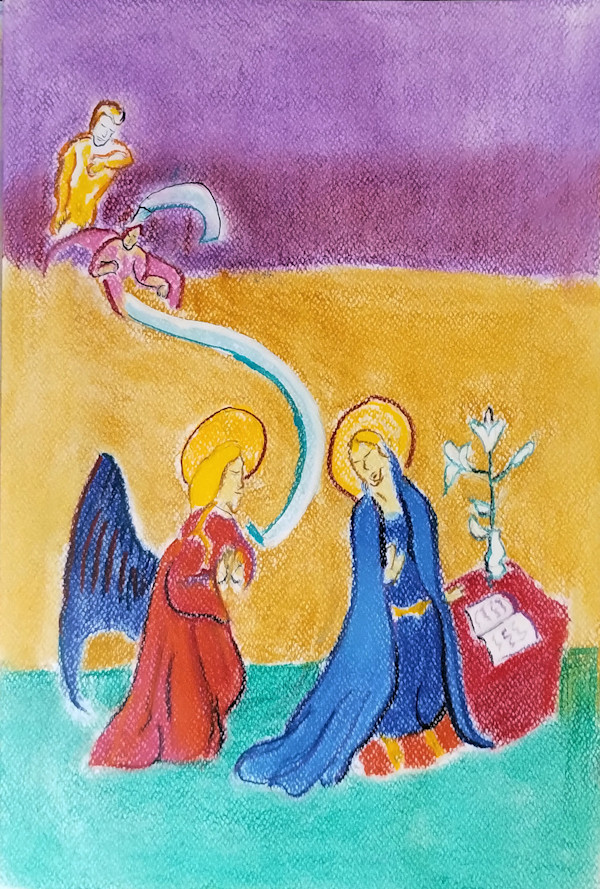 Maria announciation, inspired by Jan de Beer by Paul Riedel