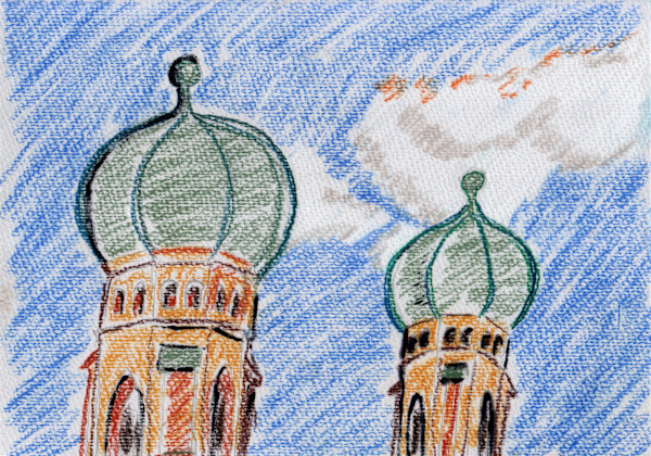 The towers from Frauenkirche in Munich by Paul Riedel