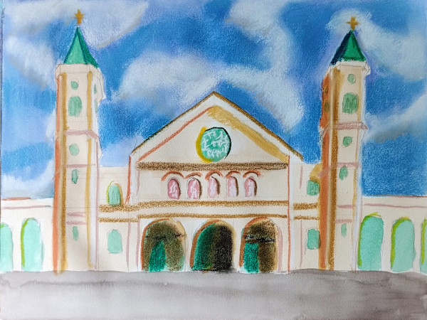 Ludwigs's Church Munich front view by Paul Riedel