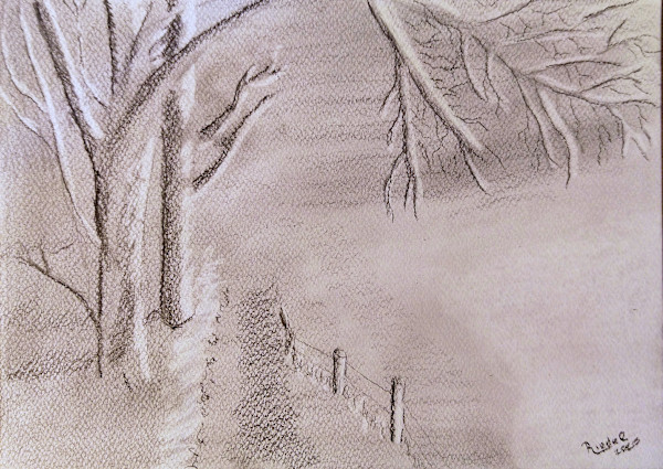 Waldweg Monochrome by Paul Riedel