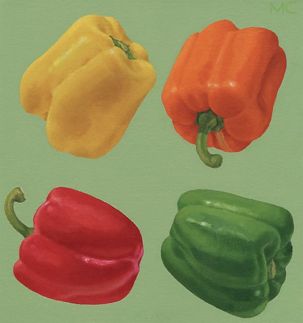 Peppers on Green Ground by Malcolm Christhilf, Image 1.