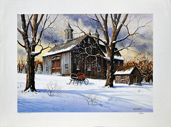 Red Sleigh with Barn by Robert Ernst, Image 1.