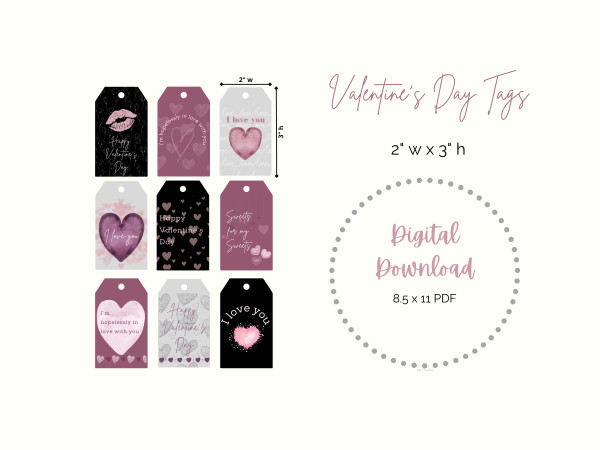 Digital Valentine's Day Tags by Susi Schuele