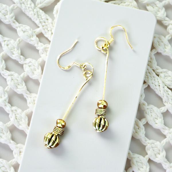 Dangle Tibetan Gold Alloy Earrings - DBSJ2025013 #33 by Susi Schuele