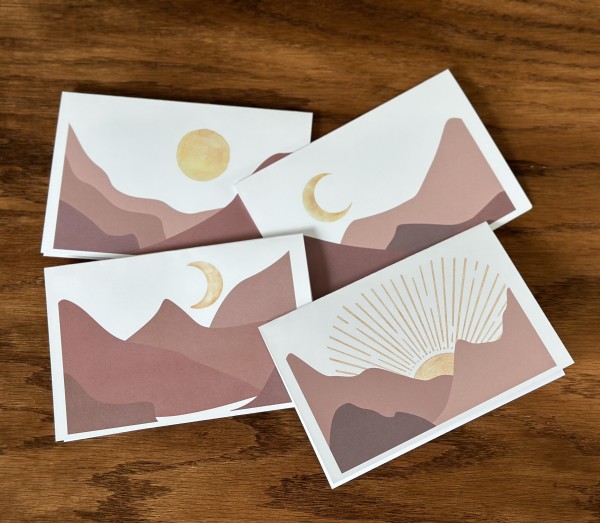 Boho Greeting Card Set of 4 - White by Susi Schuele