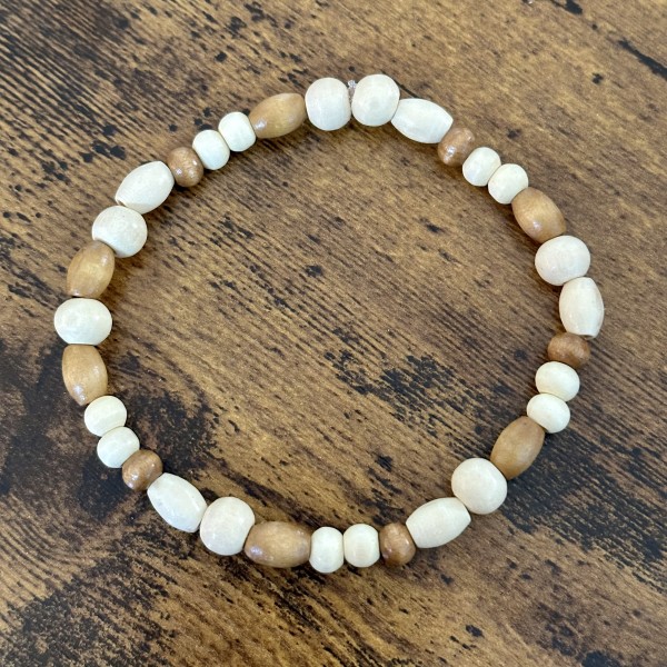 Wooden Bead Bracelet - Natural #5 by Susi Schuele