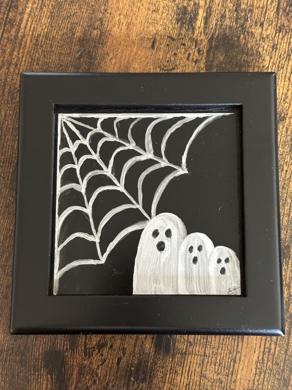 Halloween Ghost - Alcohol Ink - 4 x 4 by Susi Schuele