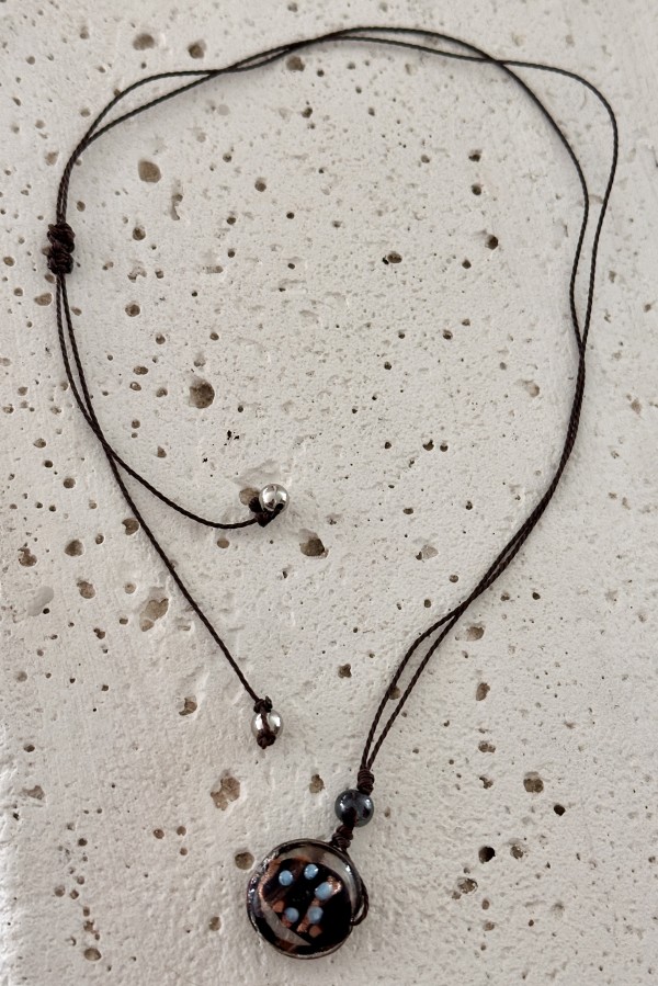 Lampworked Glass Bead Pendant Necklace - Adjustable - STAJ20240035 - C16 by Susi Schuele