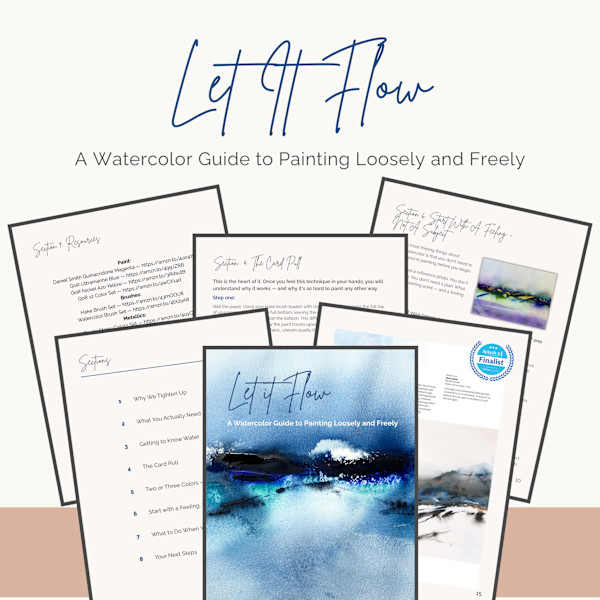 Let It Flow — Abstract Watercolor Painting Guide PDF Instant Download Loose Painting Tutorial by Susi Schuele, Image 1.
