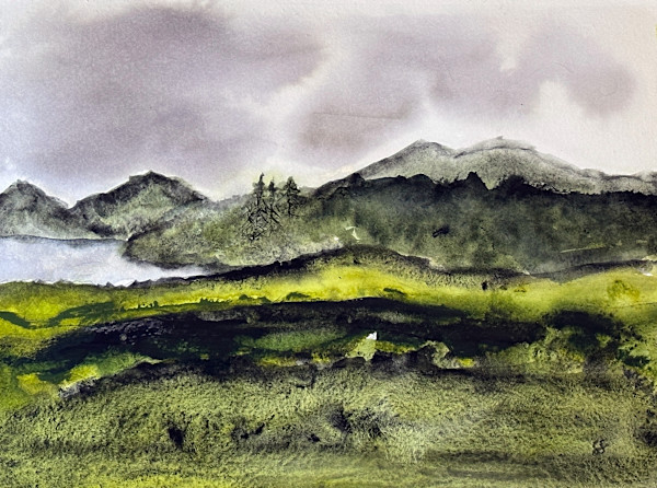 The Lakes of Killarney - Original Watercolor Landscape Painting  STA2025004 by Susi Schuele