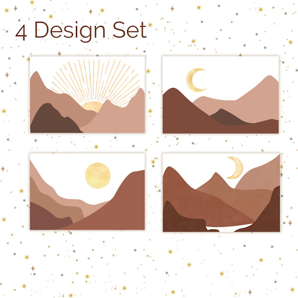 Boho Greeting Card Set of 4 - White by Susi Schuele