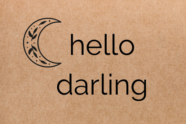 Hello Darling Greeting Card Set of 4 - Brown Kraft Card by Susi Schuele