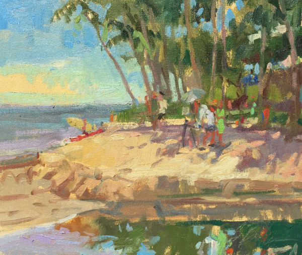 Jim McVicker Painting on Canoe Beach, Maui by Suzie Baker