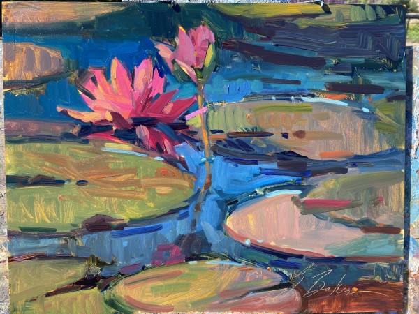 Lilies in Deeps Greens and Blues by Suzie Baker