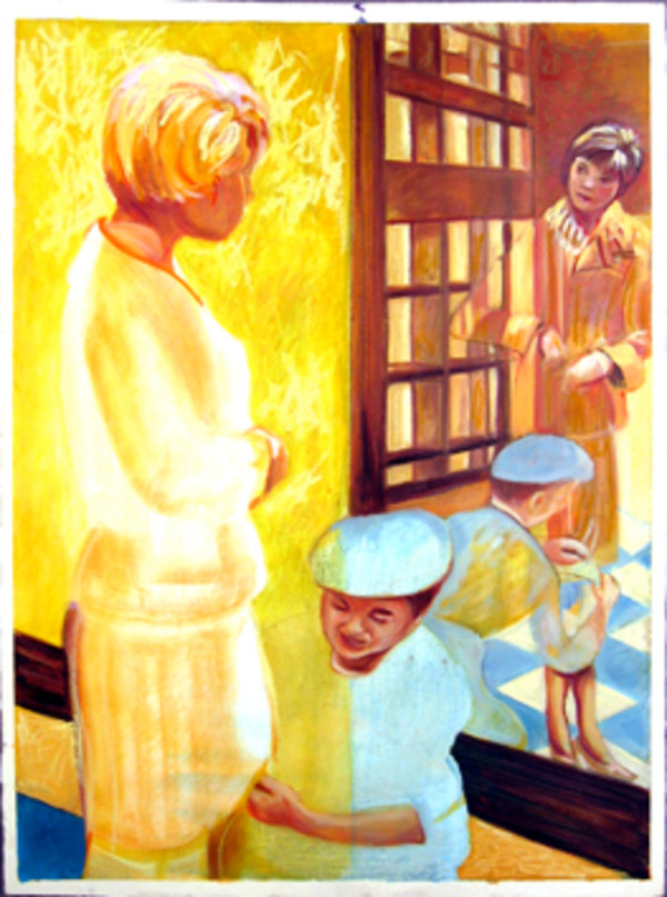 Girl with Self in Mirror by Layne Jackson