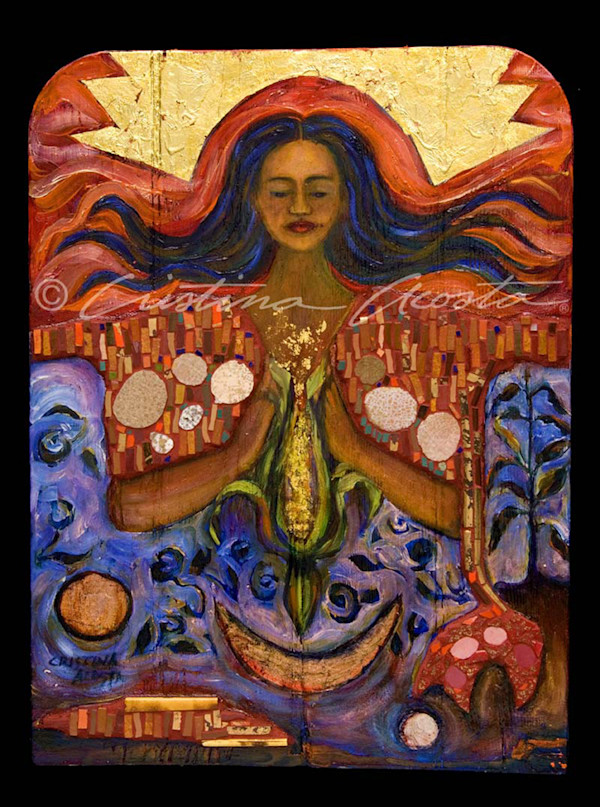 La Conquistadora con Corn Corazon by Cristina Acosta