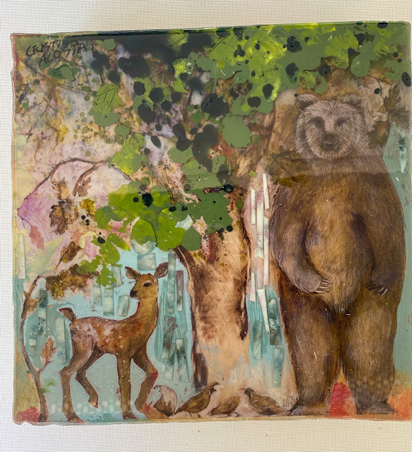 Topanga Turquoise Green Leaves by Cristina Acosta