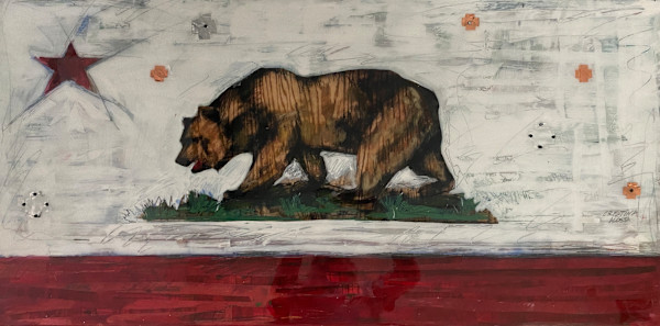 California Bear Flag with Conchos by Cristina Acosta