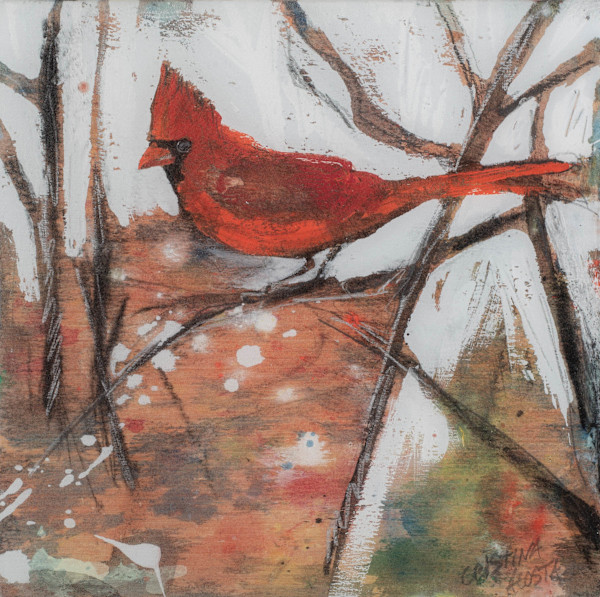 Winter Thicket with Cardinal by Cristina Acosta