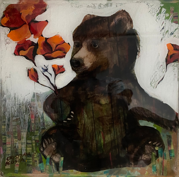 Sweet Cub in Poppies by Cristina Acosta