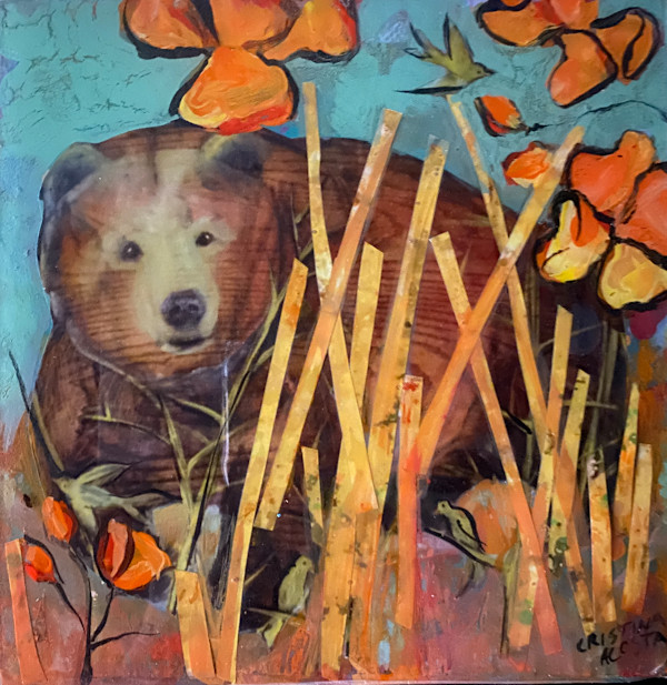 Sweet Bear in Poppies by Cristina Acosta