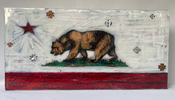 California Bear Flag with Conchos by Cristina Acosta