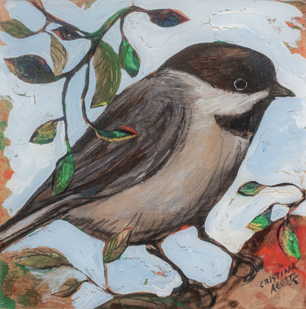 Chickadee Blue Sky I (facing right) by Cristina Acosta