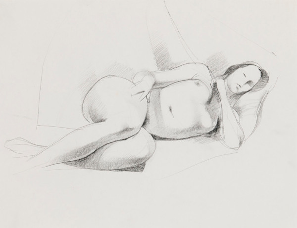 Untitled life drawing 14 female nude by Edward Henrion, Image 1.