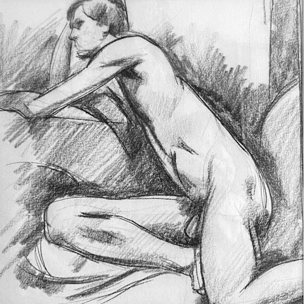 untitled life drawing 105 by Edward Henrion