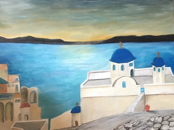 Greek Island Church by Phyllis Hollenbeck