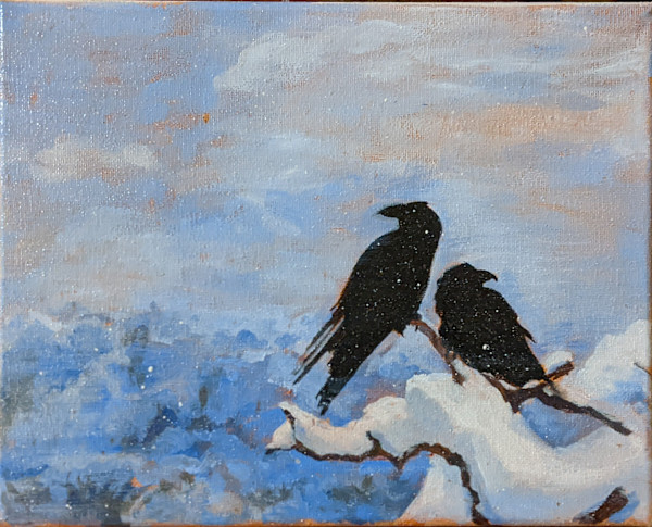 Crows in Snow by Cleo Huggins