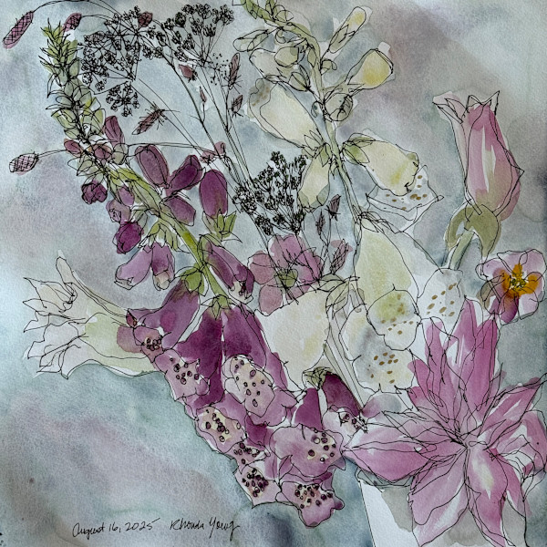 Foxgloves &  Roselily, August 16, 2025 by Rhonda Young