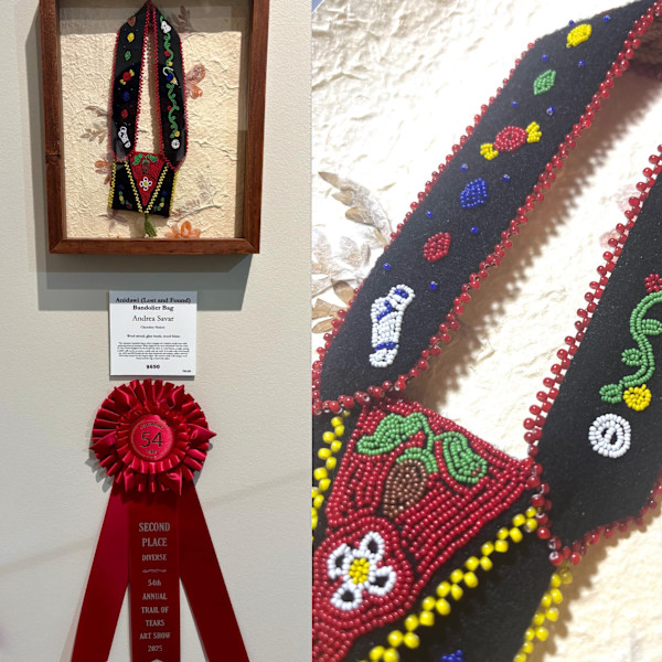 Anidawi "Lost and Found" bandolier bag by Andrea Savar