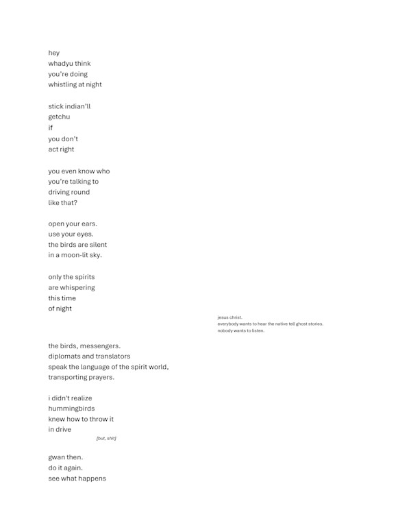 men never listen when i tell em not to whistle at night, by Shyanne snaʔcups Steele