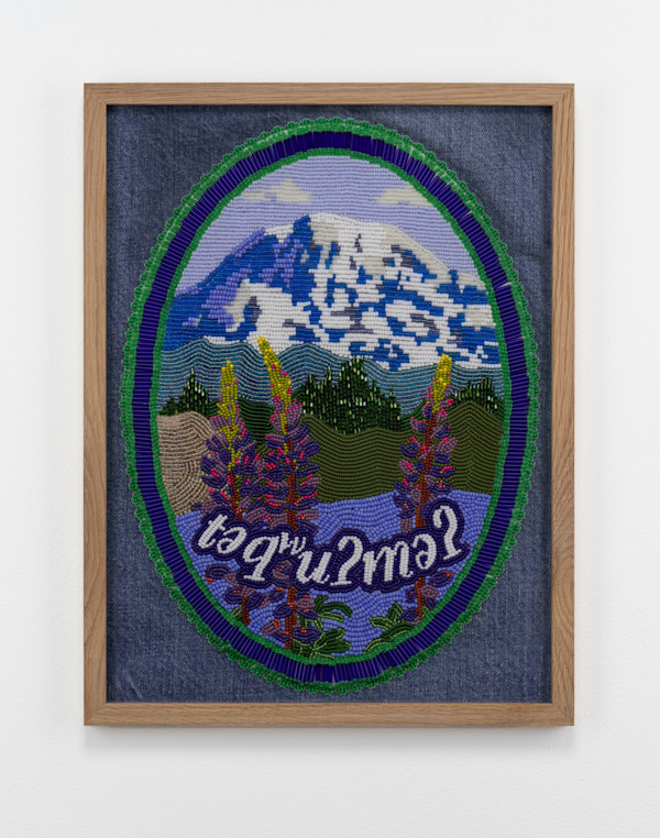 A Thrift Store Jean Jacket with a Beaded Mt Tahoma on the Back. The One Your Grandma Showed to Yo... by Epiphany Couch