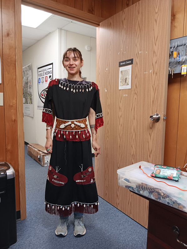 Custom Regalia and Beaded Cedar Belt by Beverly Owens