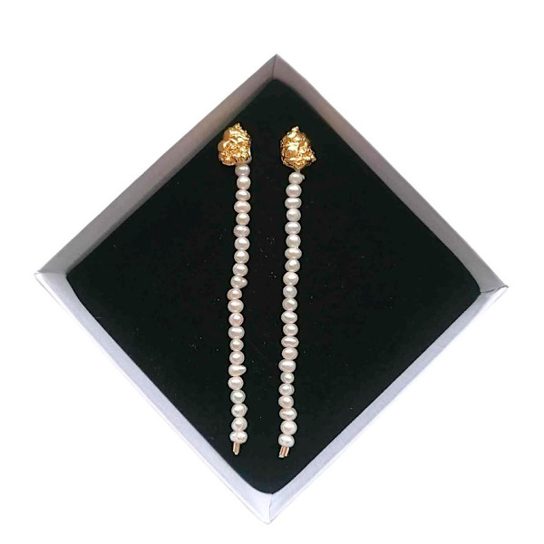 LA ROCHE Slim Pearl Strands Earrings by Rita GOBIN