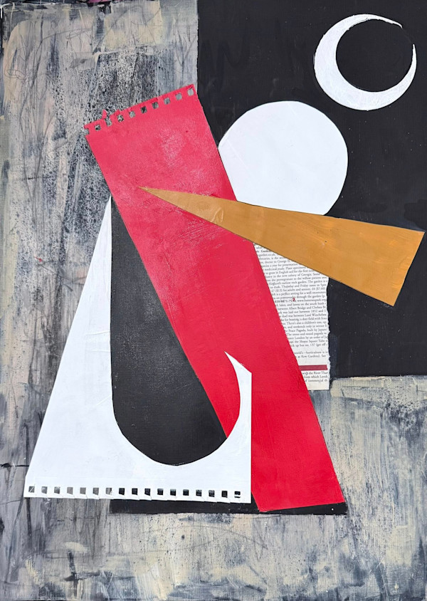 Abstract collage on paper by Phyllis Frazer-Mayer