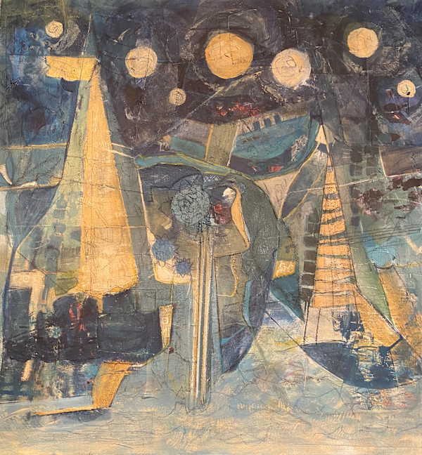 Sailing Under a Moonlit sky by Phyllis Frazer-Mayer